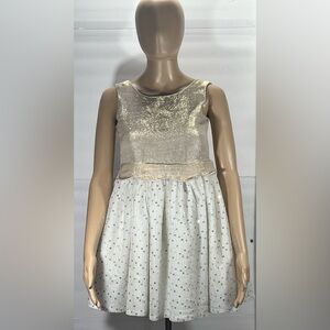 Elegant Gold and White Kids Dres